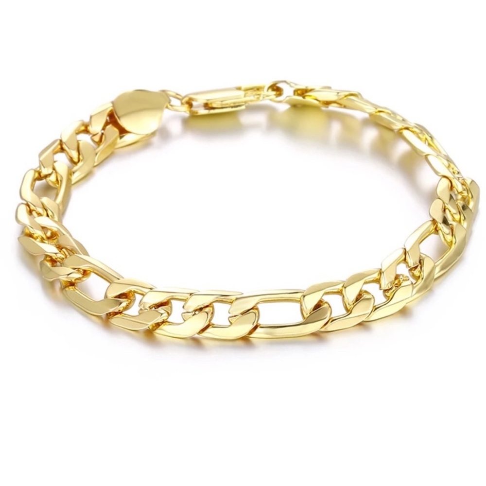 Gold 8MM Sideways Bracelet For Women Men Party Gifts Wedding Fashion Jewelry - Picture 2 of 5